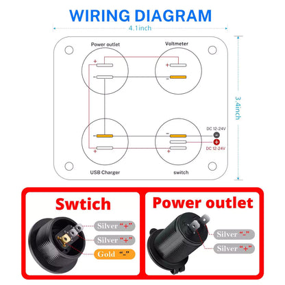 12v power outlet panel