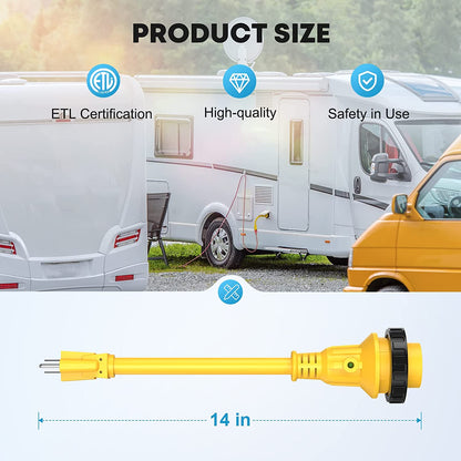 RV 30 Amp to 15 Amp Adapter