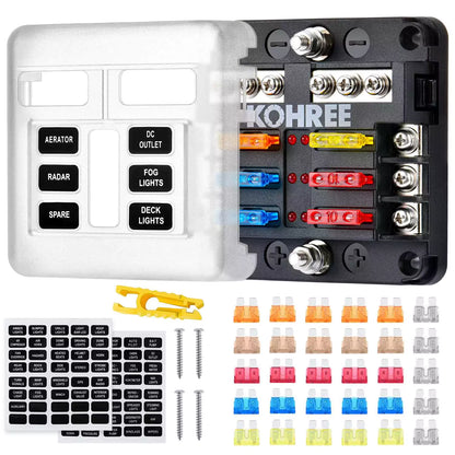 6 way 12v fuse block