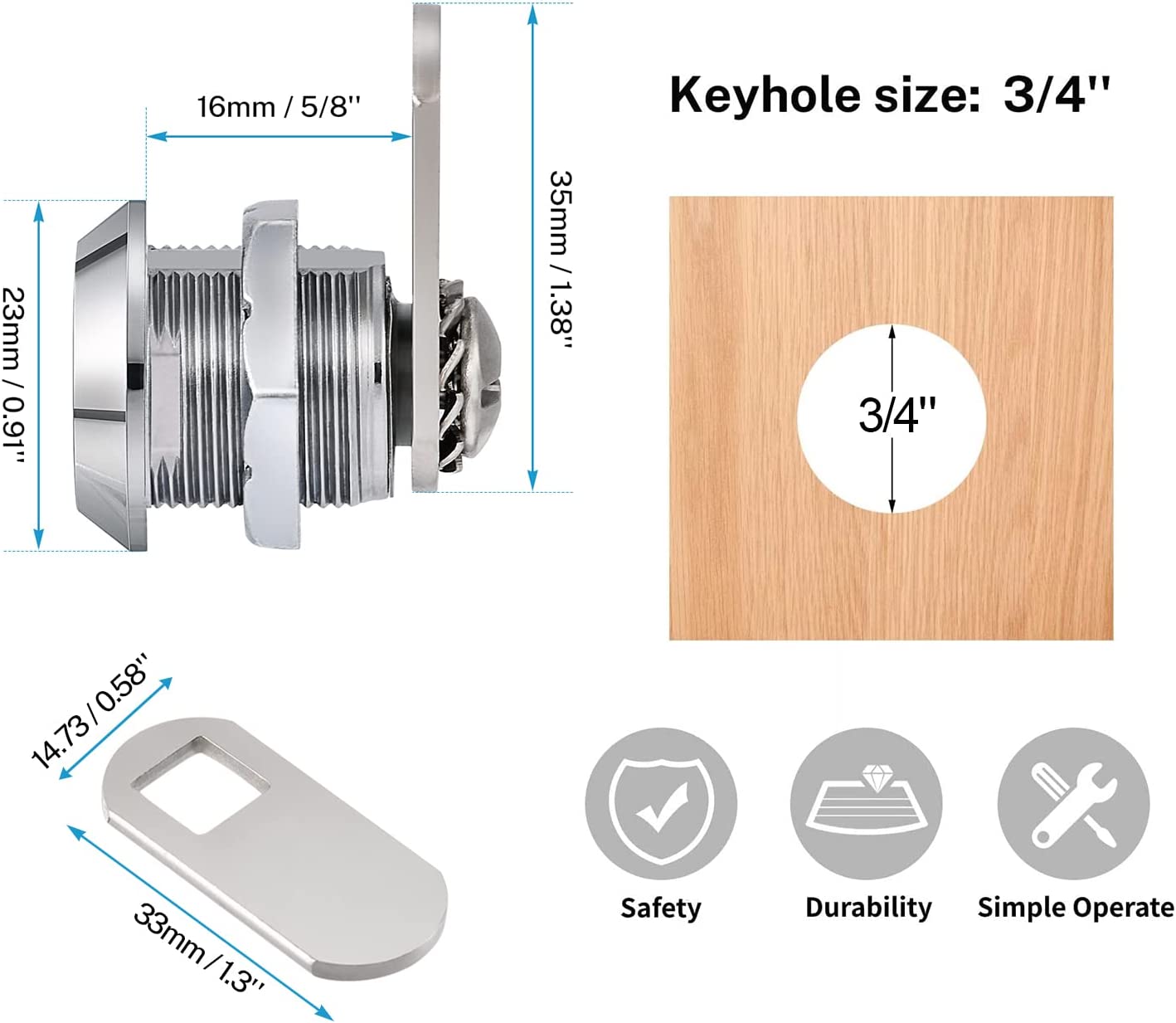 Cabinet Cam Lock Set