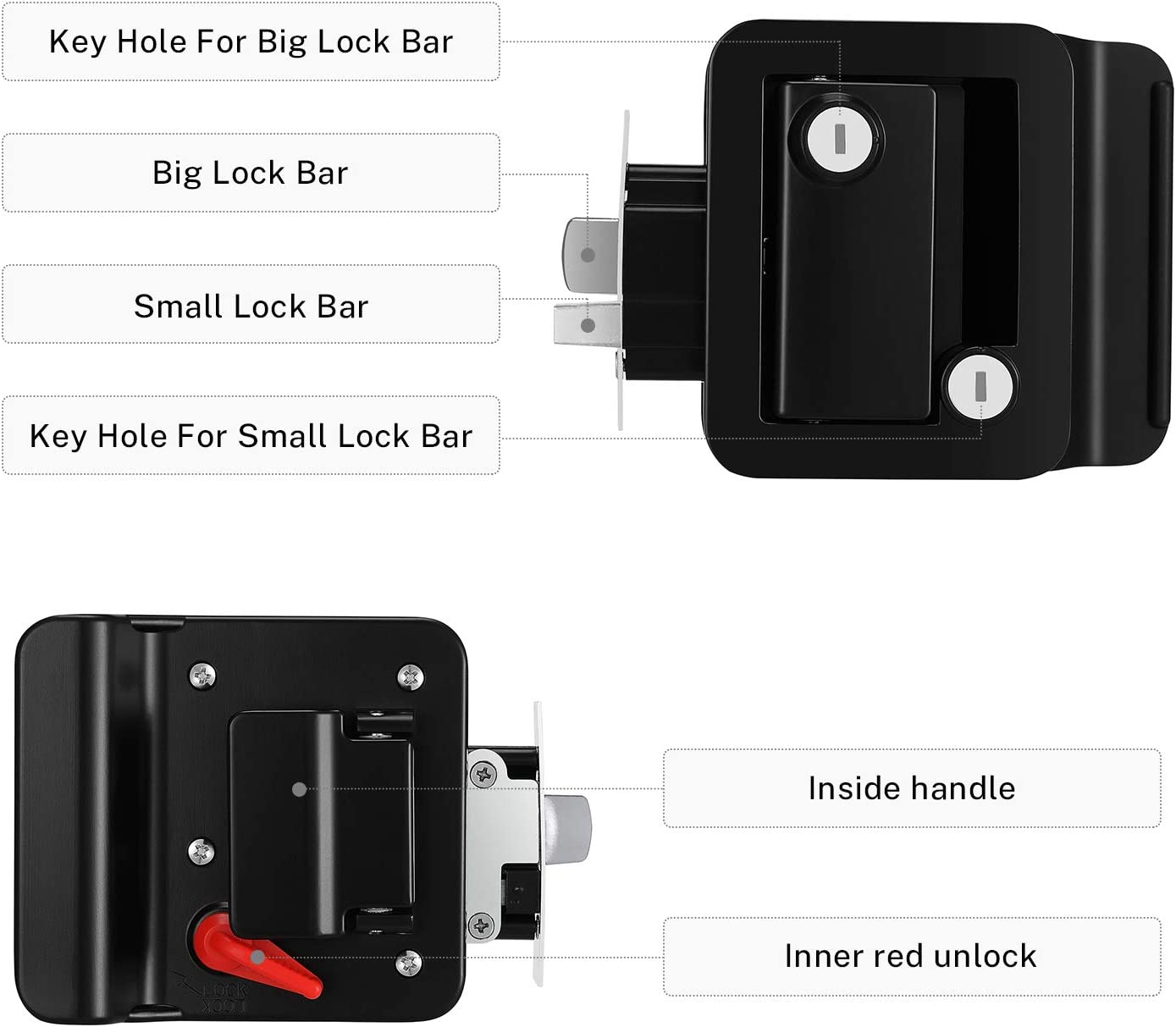 RV Entry Door Lock, Black