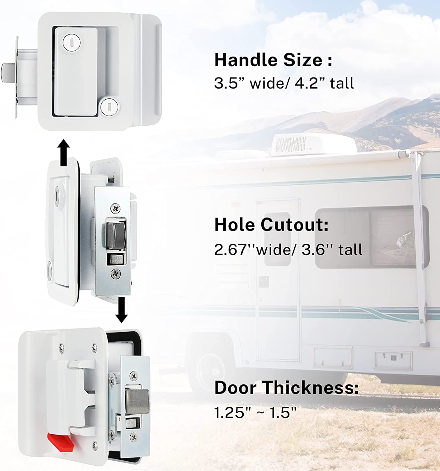 RV Entry Door Lock, White