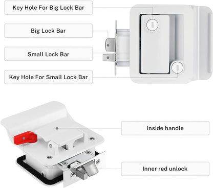 RV Entry Door Lock, White