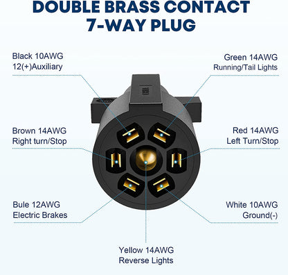 7 Way Trailer Cord with Junction Box