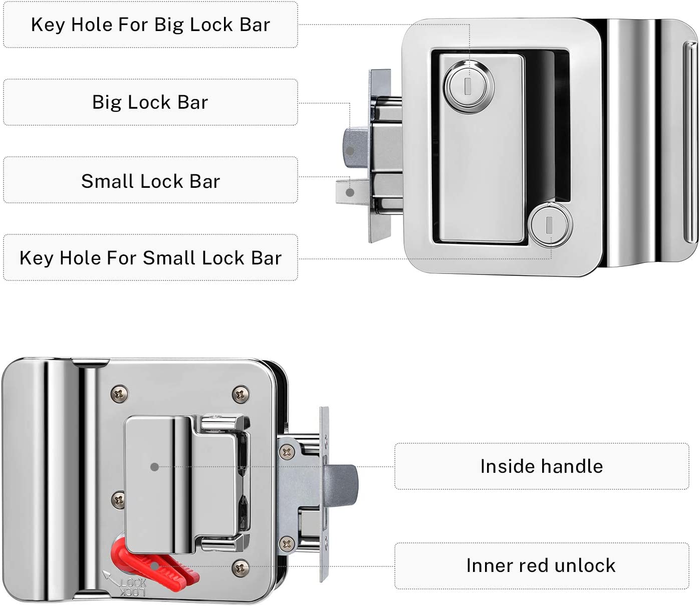 RV Entry Door Lock, Chrome