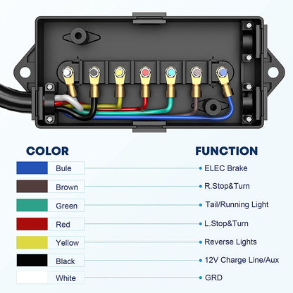 7 Way Trailer Cord with Junction Box