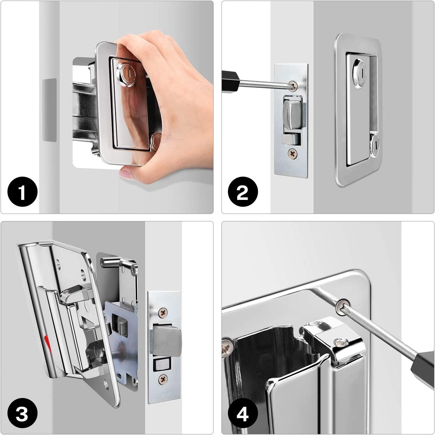 RV Entry Door Lock, Chrome