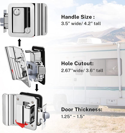 RV Entry Door Lock, Chrome