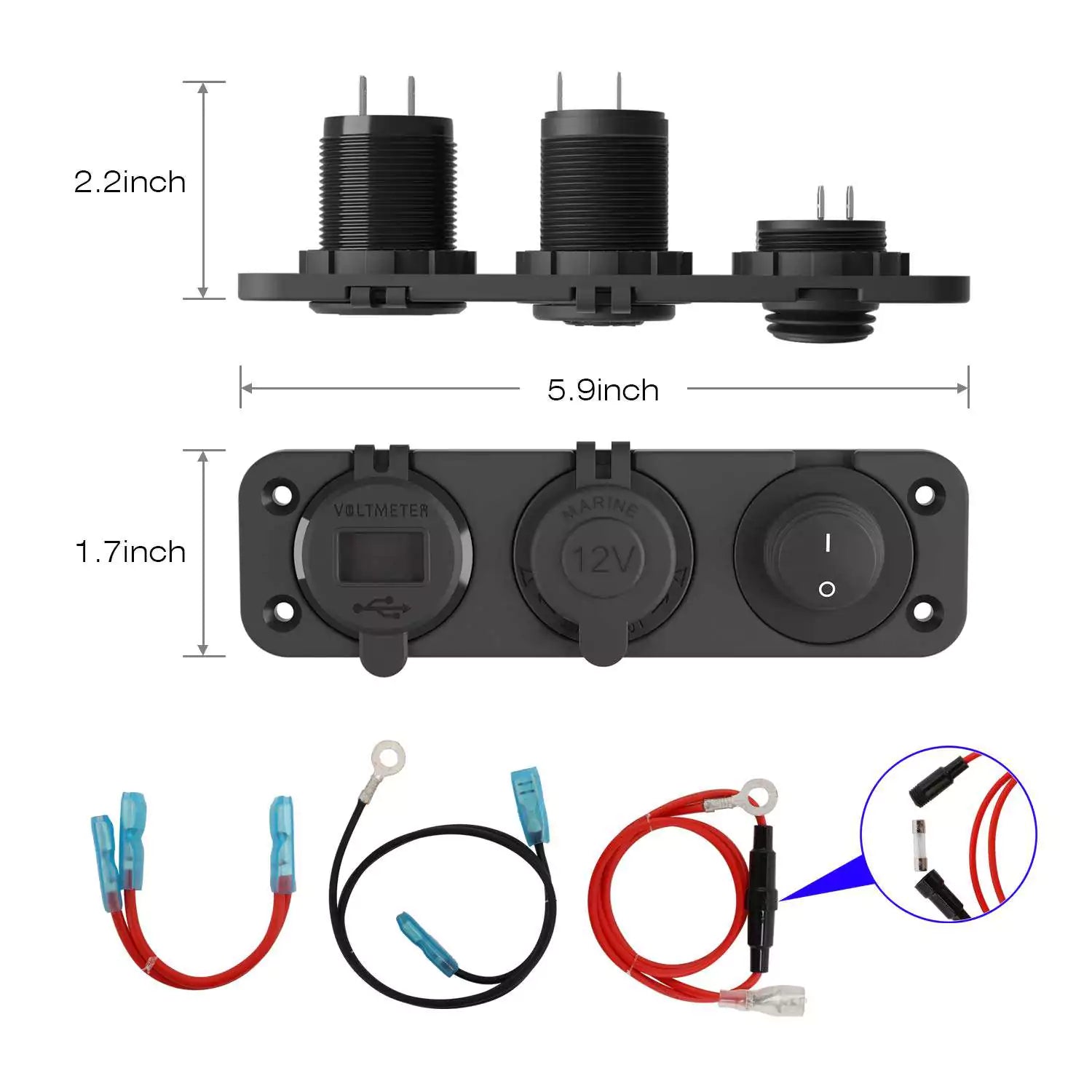 Kohree car charger cigarette lighter adapter specification