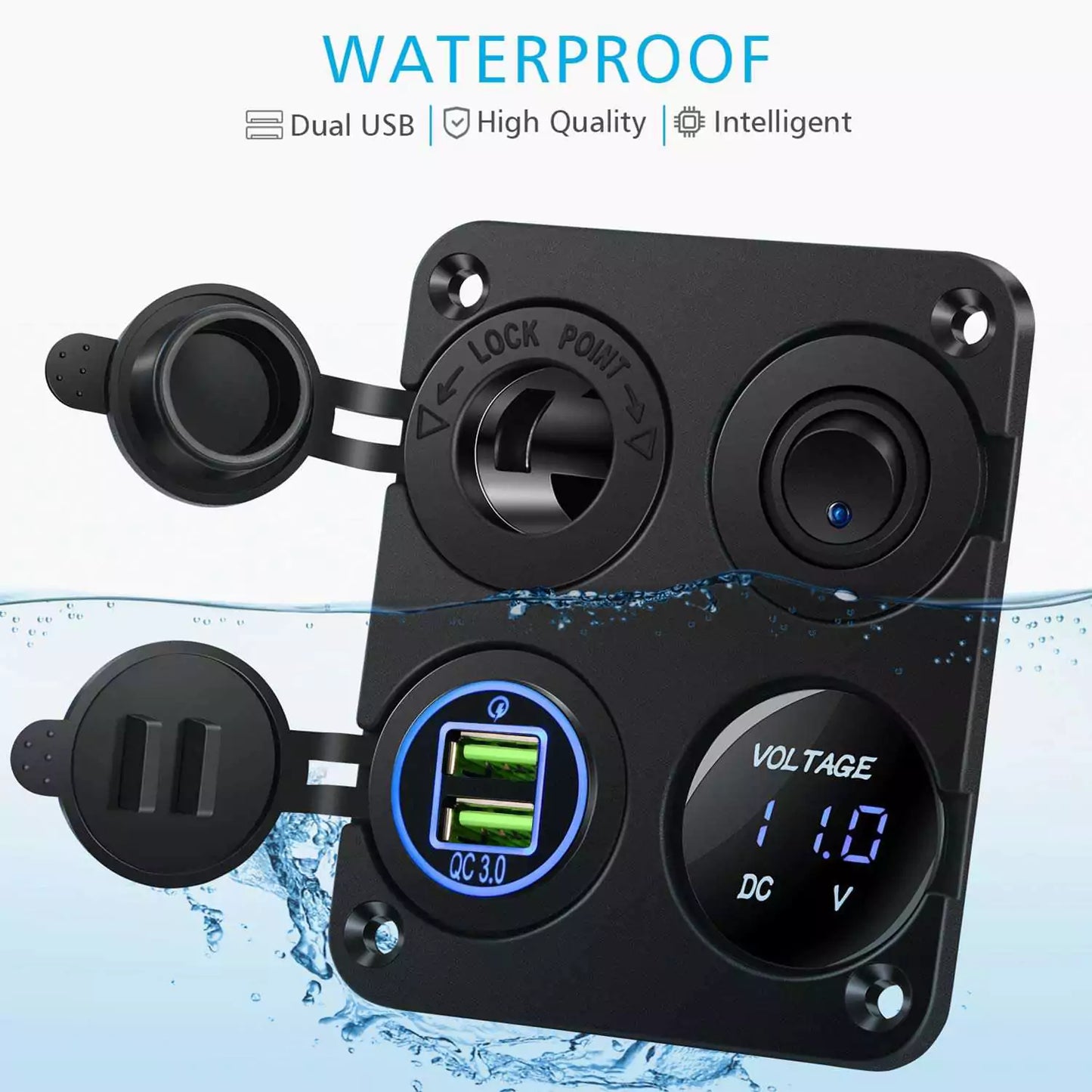 Waterproof car adapter outlet