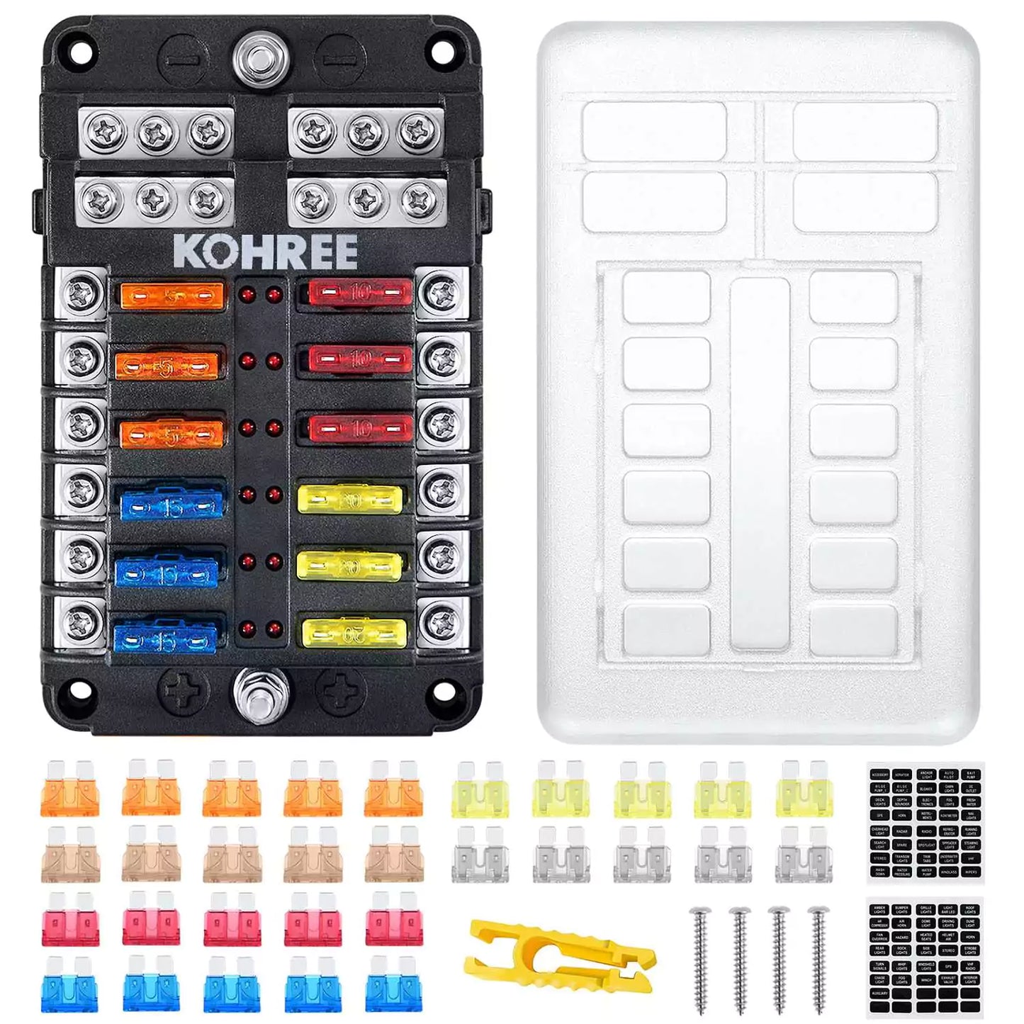 12V Fuse Block, 12 Way