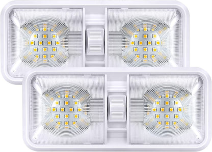 Set of 2 12V LED Double Dome Light