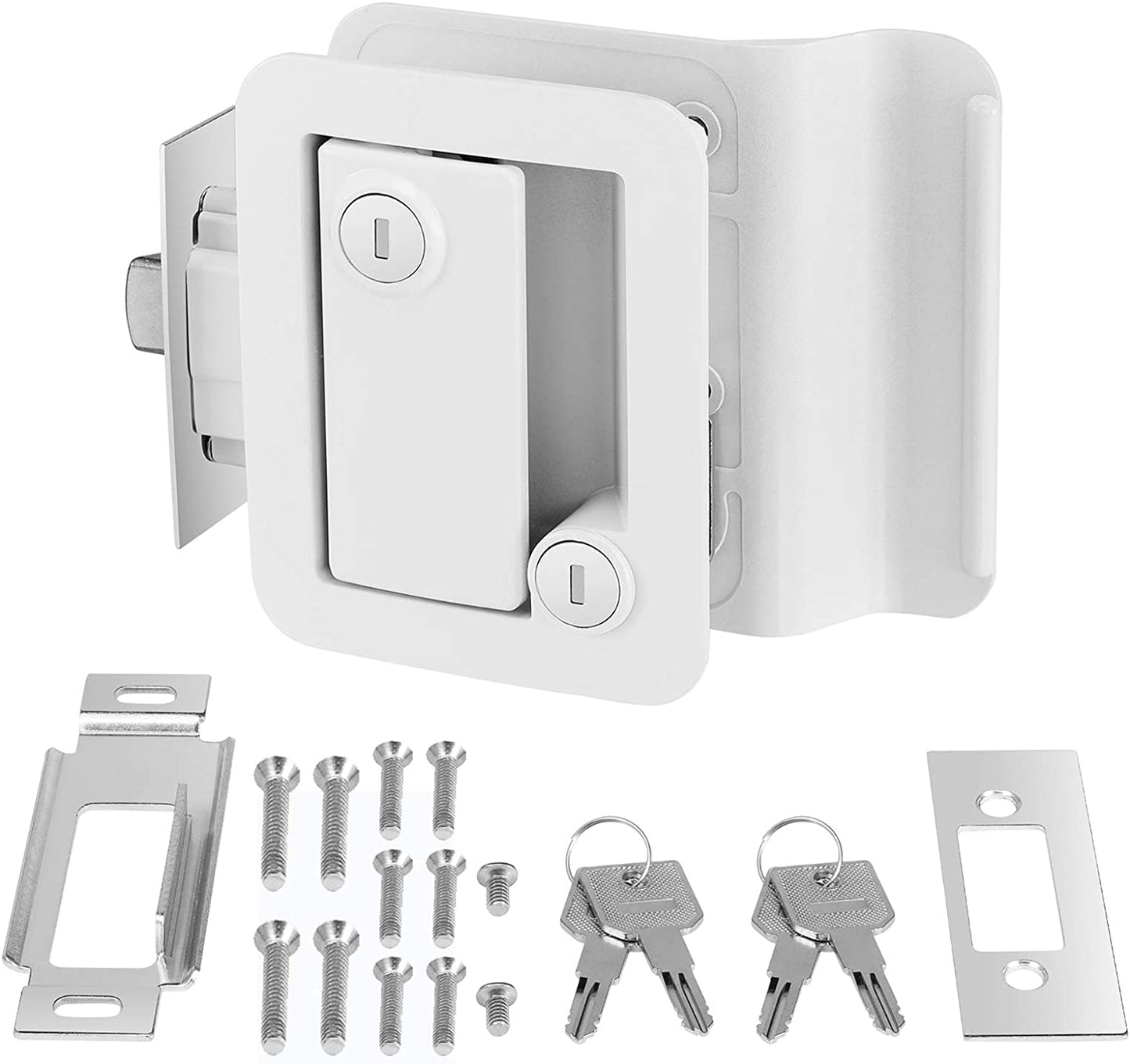 RV Entry Door Lock, White