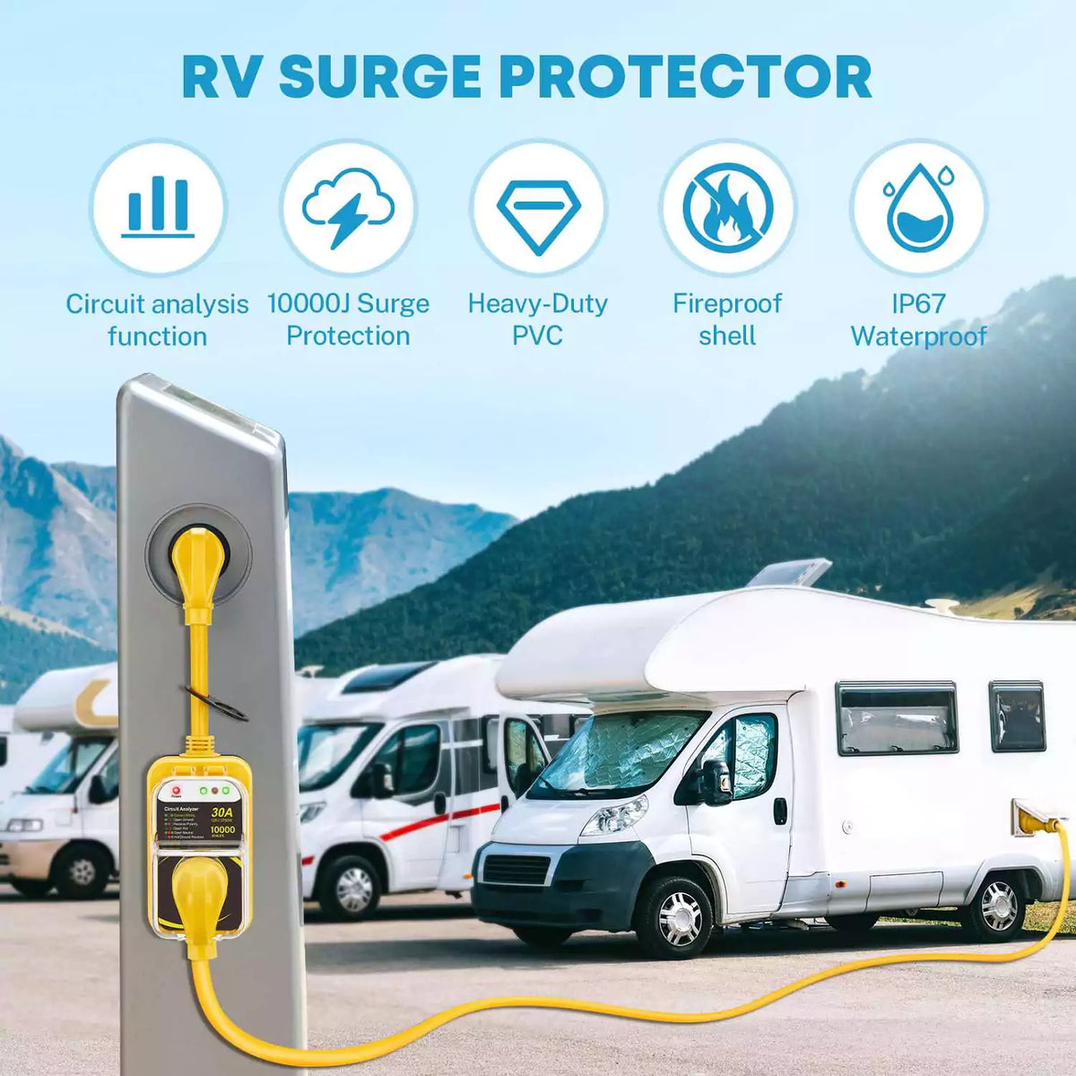 Portable Rv Surge Protector Wholesale RV Surge Protector 30 Amp | 8000 Joules Surge Guard RV Power ...