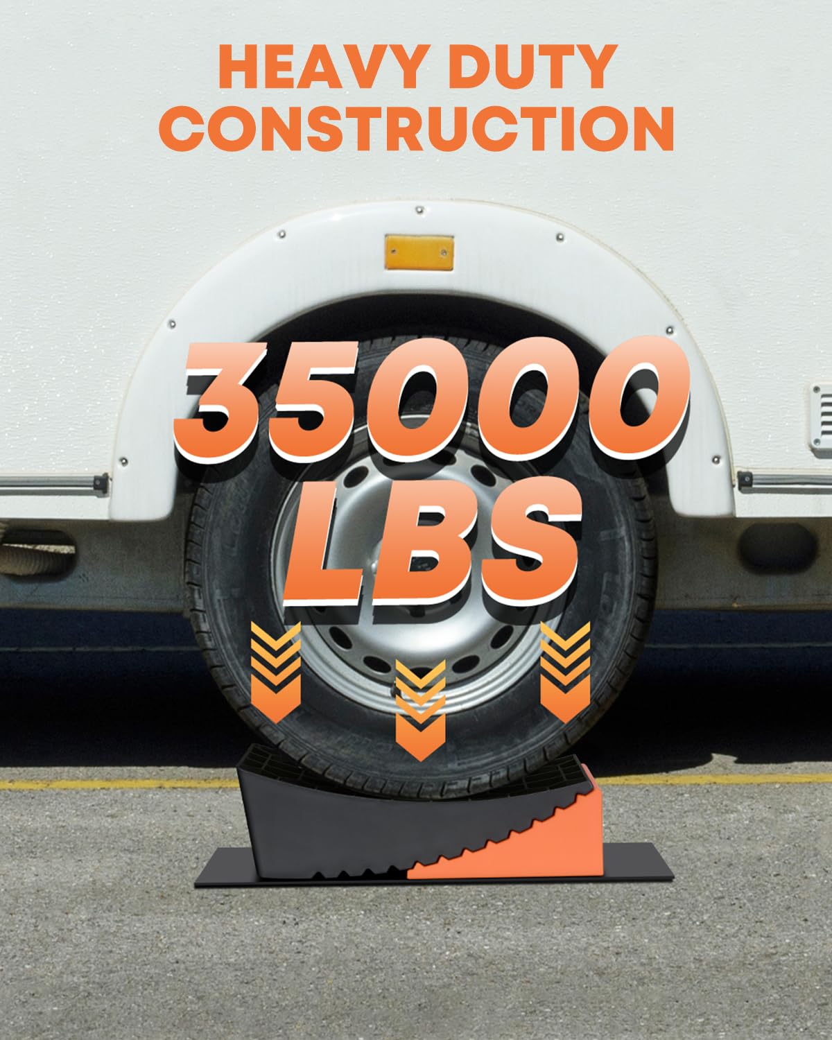 Kohree RV Leveling Blocks Kit, Up to 35,000 lbs, 4" Max Level System | Upgraded 2 Pack Camper Leveler, 2 Chocks, 2 Anti-Slip Mats, 2 T Lever, 1 Carry Bag, for Travel Trailer, 5th Wheel