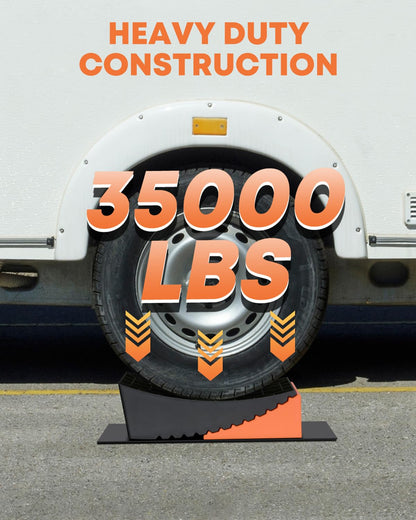 Kohree RV Leveling Blocks Kit, Up to 35,000 lbs, 4" Max Level System | Upgraded 2 Pack Camper Leveler, 2 Chocks, 2 Anti-Slip Mats, 2 T Lever, 1 Carry Bag, for Travel Trailer, 5th Wheel