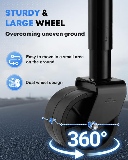 Kohree 2000 lbs Trailer Jack with Dual Wheel, 20-24V Cordless Drill Compatible, Heavy Duty Bolt on Trailer Tongue Jack for RV, Boat, Black, 12" Lift