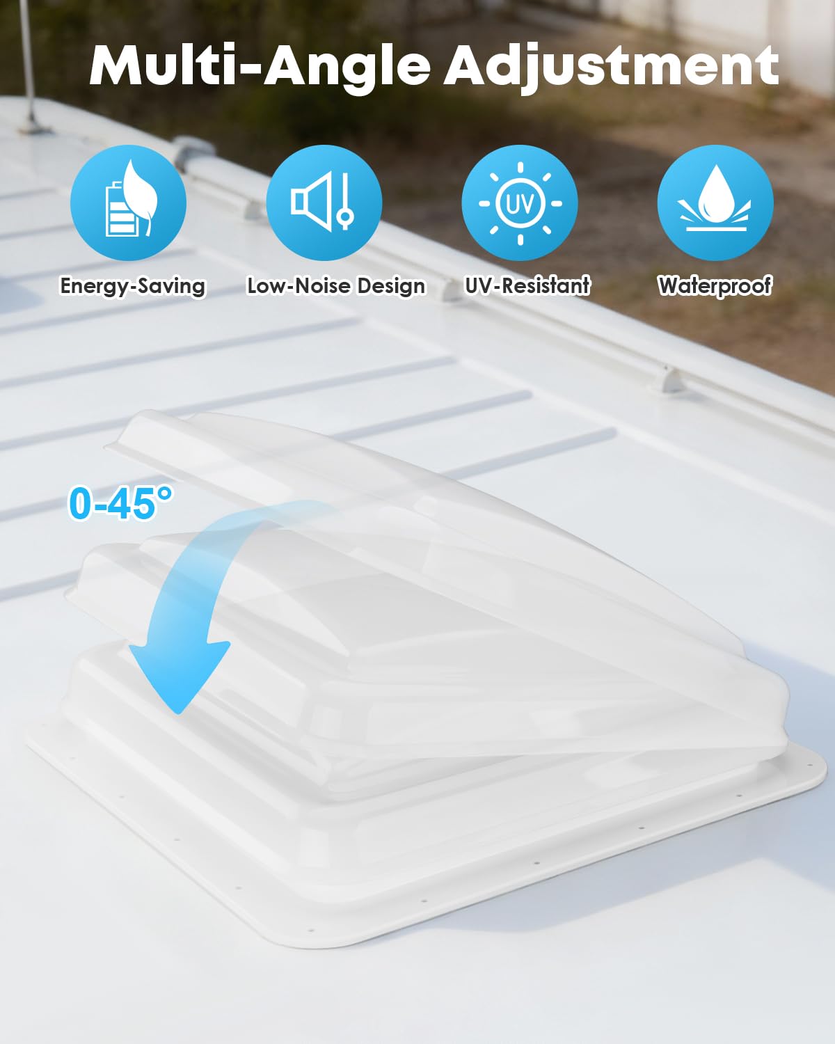 Kohree RV Roof Vent Fan 14" x 14" for Camper Trailer, Universal RV Bathroom Exhaust Vent with 12V RV Fan, RV Camper Exhaust Fan with 6" Blades