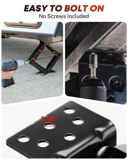 Kohree 8000 lbs RV Stabilizer Jacks 24", Leveling Scissor Jacks for Travel Trailer, Set of 2, Heavy Duty Camper Stabilizer Jacks Kit with Anti-Slip Handle and Drill Socket, Easy to Install
