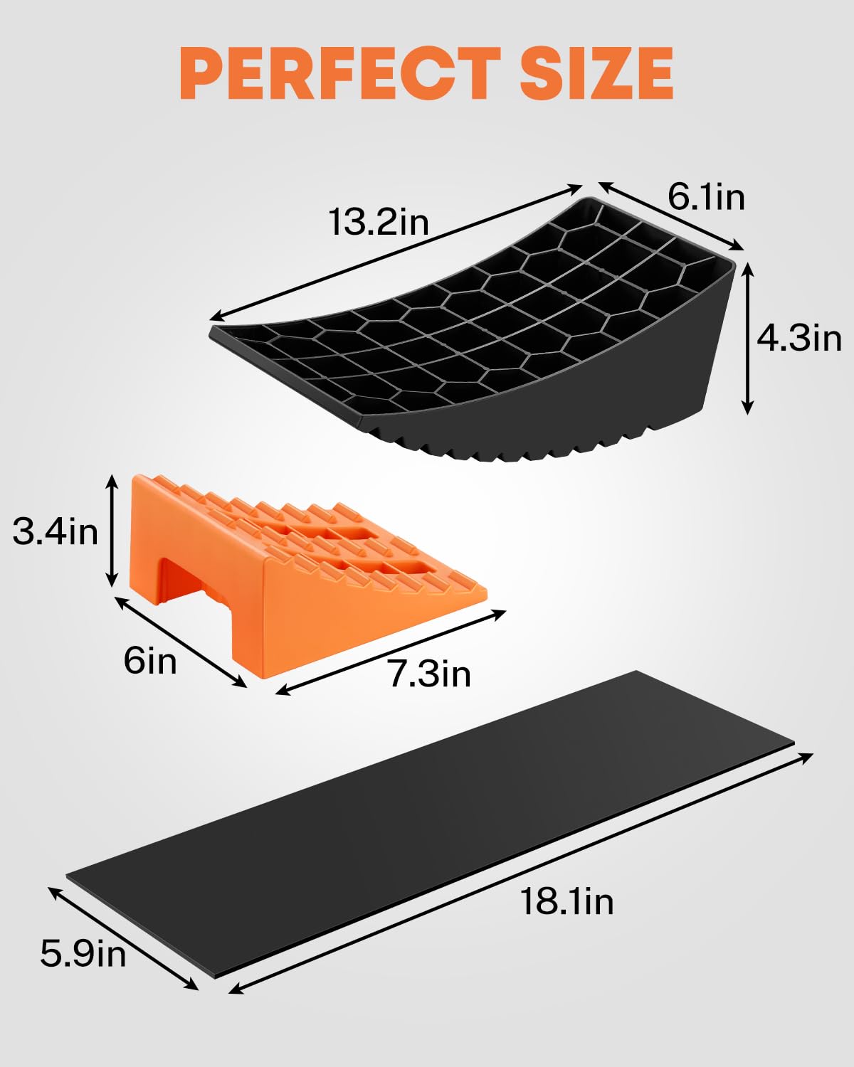 Kohree RV Leveling Blocks Kit, Up to 35,000 lbs, 4" Max Level System | Upgraded 2 Pack Camper Leveler, 2 Chocks, 2 Anti-Slip Mats, 2 T Lever, 1 Carry Bag, for Travel Trailer, 5th Wheel