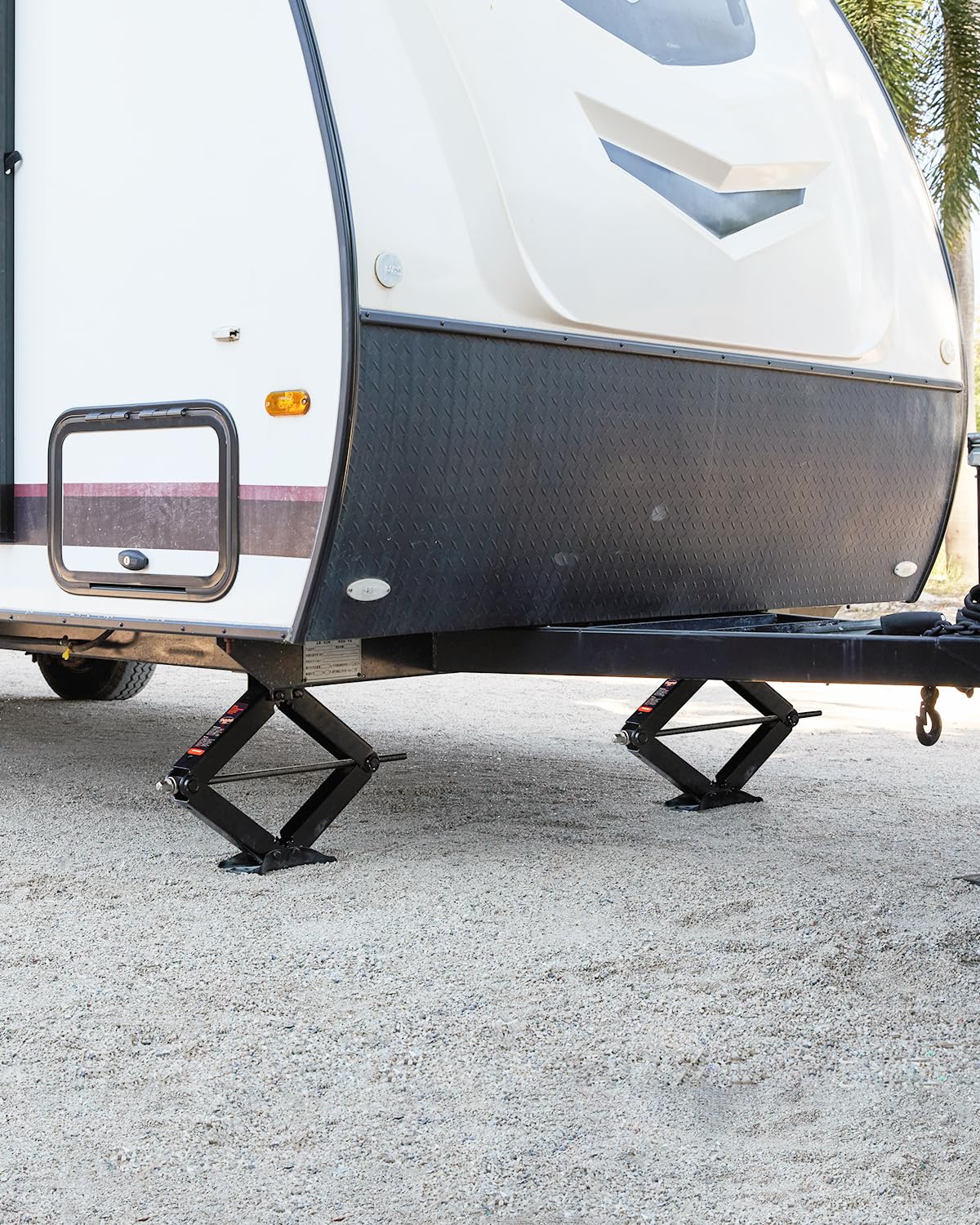 Kohree 9500 lbs RV Stabilizer Jacks 24", Leveling Scissor Jacks for Travel Trailer, Set of 2, Heavy Duty Camper Stabilizer Jacks Kit with Anti-Slip Handle and Drill Socket, Easy to Install