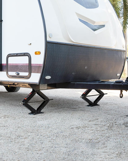 Kohree 9500 lbs RV Stabilizer Jacks 24", Leveling Scissor Jacks for Travel Trailer, Set of 2, Heavy Duty Camper Stabilizer Jacks Kit with Anti-Slip Handle and Drill Socket, Easy to Install