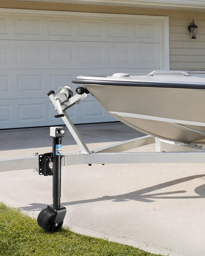 Kohree 2000 lbs Trailer Jack with Dual Wheel, 20-24V Cordless Drill Compatible, Heavy Duty Bolt on Trailer Tongue Jack for RV, Boat, Black, 12" Lift