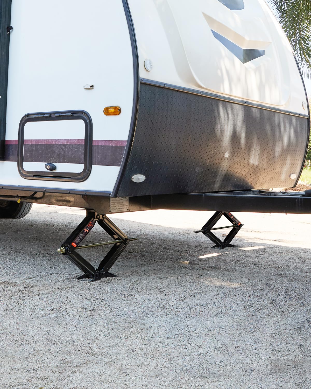 Kohree 8000 lbs RV Stabilizer Jacks 24", Leveling Scissor Jacks for Travel Trailer, Set of 2, Heavy Duty Camper Stabilizer Jacks Kit with Anti-Slip Handle and Drill Socket, Easy to Install