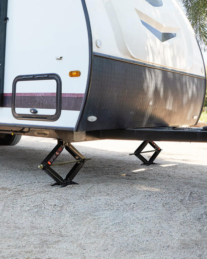 Kohree 8000 lbs RV Stabilizer Jacks 24", Leveling Scissor Jacks for Travel Trailer, Set of 2, Heavy Duty Camper Stabilizer Jacks Kit with Anti-Slip Handle and Drill Socket, Easy to Install