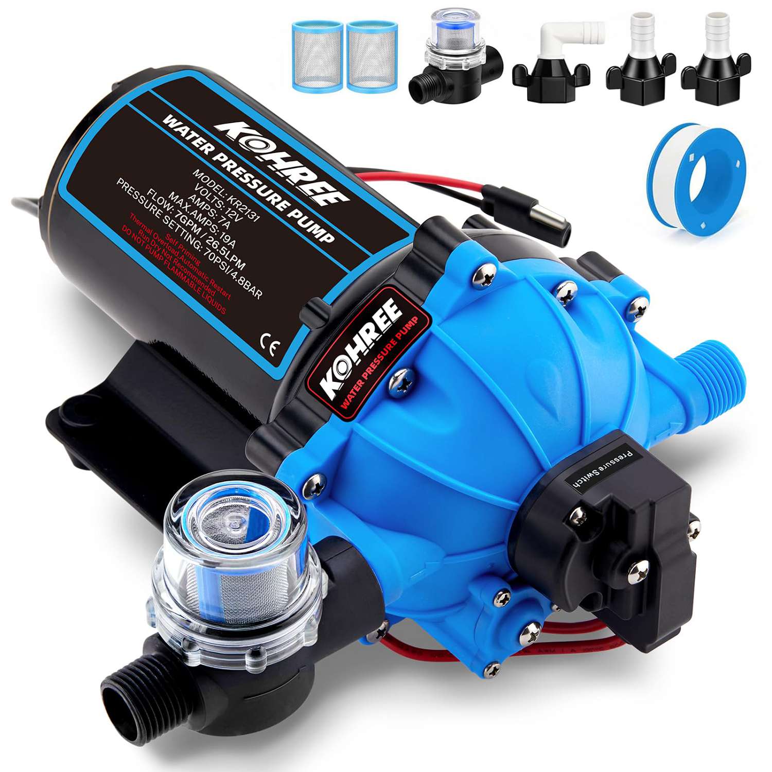 Kohree RV water pump 7.0 GPM